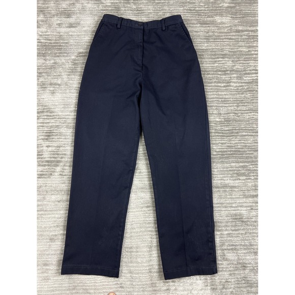 Lands' End Pants - Lands End Pants Womens 6 Blue Chino Khaki Straight‎ Leg Casual